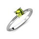 4 - Elodie 6.00 mm Asscher Cut Peridot Solitaire Engagement Ring 