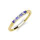 3 - Erica 2.00 mm Princess Cut Tanzanite and Lab Grown Diamond 7 Stone Wedding Band 