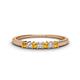 1 - Erica 2.00 mm Princess Cut Citrine and Lab Grown Diamond 7 Stone Wedding Band 