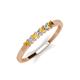 3 - Erica 2.00 mm Princess Cut Citrine and Lab Grown Diamond 7 Stone Wedding Band 