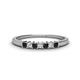 1 - Erica 2.00 mm Princess Cut Black and White Lab Grown Diamond 7 Stone Wedding Band 