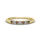 1 - Erica 2.50 mm Princess Cut Smoky Quartz and Lab Grown Diamond 7 Stone Wedding Band 