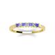 4 - Erica 2.00 mm Princess Cut Tanzanite and Lab Grown Diamond 7 Stone Wedding Band 