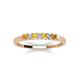 4 - Erica 2.00 mm Princess Cut Citrine and Lab Grown Diamond 7 Stone Wedding Band 