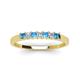 4 - Erica 2.50 mm Princess Cut Blue Topaz and Lab Grown Diamond 7 Stone Wedding Band 