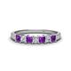 1 - Erica 3.00 mm Princess Cut Amethyst and Lab Grown Diamond 7 Stone Wedding Band 