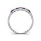 5 - Erica 3.00 mm Princess Cut Amethyst and Lab Grown Diamond 7 Stone Wedding Band 