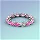 3 - Madison 5x3 mm Oval Forever One Moissanite and Pink Sapphire Eternity Band 