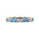 1 - Madison 5x3 mm Oval Lab Grown Diamond and Blue Topaz Eternity Band 