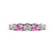 1 - Madison 5x3 mm Oval Lab Grown Diamond and Pink Sapphire Eternity Band 