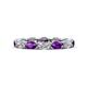 1 - Madison 5x3 mm Oval Lab Grown Diamond and Amethyst Eternity Band 