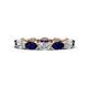 1 - Madison 5x3 mm Oval Forever Brilliant Moissanite and Blue Sapphire Eternity Band 