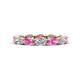 1 - Madison 5x3 mm Oval Forever Brilliant Moissanite and Pink Sapphire Eternity Band 