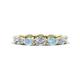 1 - Madison 5x3 mm Oval Forever Brilliant Moissanite and Aquamarine Eternity Band 