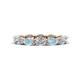 1 - Madison 5x3 mm Oval Forever Brilliant Moissanite and Aquamarine Eternity Band 