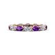 1 - Madison 5x3 mm Oval Forever Brilliant Moissanite and Amethyst Eternity Band 