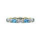 1 - Madison 5x3 mm Oval Forever Brilliant Moissanite and Blue Topaz Eternity Band 