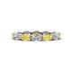 1 - Madison 5x3 mm Oval Forever Brilliant Moissanite and Yellow Sapphire Eternity Band 