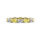 1 - Madison 5x3 mm Oval Forever Brilliant Moissanite and Yellow Sapphire Eternity Band 