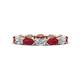 1 - Madison 5x3 mm Oval Forever Brilliant Moissanite and Ruby Eternity Band 