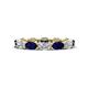 1 - Madison 5x3 mm Oval Forever One Moissanite and Blue Sapphire Eternity Band 