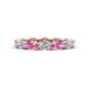 1 - Madison 5x3 mm Oval Forever One Moissanite and Pink Sapphire Eternity Band 