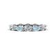 1 - Madison 5x3 mm Oval Forever One Moissanite and Aquamarine Eternity Band 