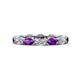 1 - Madison 5x3 mm Oval Forever One Moissanite and Amethyst Eternity Band 