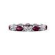 1 - Madison 5x3 mm Oval Forever One Moissanite and Rhodolite Garnet Eternity Band 