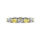 1 - Madison 5x3 mm Oval Forever One Moissanite and Yellow Sapphire Eternity Band 