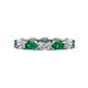 1 - Madison 5x3 mm Oval Forever One Moissanite and Emerald Eternity Band 