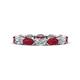 1 - Madison 5x3 mm Oval Forever One Moissanite and Ruby Eternity Band 