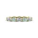 1 - Madison 5x3 mm Oval Forever Brilliant Moissanite and Opal Eternity Band 