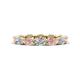 1 - Madison 5x3 mm Oval Forever Brilliant Moissanite and Morganite Eternity Band 