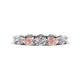 1 - Madison 5x3 mm Oval Forever One Moissanite and Morganite Eternity Band 