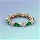 3 - Madison 5x3 mm Oval Forever Brilliant Moissanite and Emerald Eternity Band 