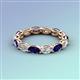 3 - Madison 5x3 mm Oval Forever One Moissanite and Blue Sapphire Eternity Band 