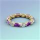 3 - Madison 5x3 mm Oval Forever One Moissanite and Amethyst Eternity Band 
