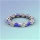 3 - Madison 5x3 mm Oval Forever One Moissanite and Tanzanite Eternity Band 