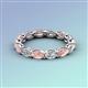 3 - Madison 5x3 mm Oval Forever Brilliant Moissanite and Morganite Eternity Band 