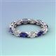 3 - Madison 5x3 mm Oval Forever Brilliant Moissanite and Iolite Eternity Band 