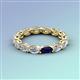 3 - Madison 5x3 mm Oval Forever One Moissanite and Blue Sapphire Eternity Band 