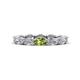 1 - Madison 5x3 mm Oval Forever One Moissanite and Peridot Eternity Band 