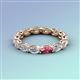 3 - Madison 5x3 mm Oval Diamond and Pink Tourmaline Eternity Band 