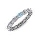 4 - Madison 5x3 mm Oval Lab Grown Diamond and Aquamarine Eternity Band 