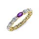 4 - Madison 5x3 mm Oval Lab Grown Diamond and Amethyst Eternity Band 