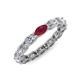4 - Madison 5x3 mm Oval Lab Grown Diamond and Ruby Eternity Band 