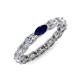 4 - Madison 5x3 mm Oval Lab Grown Diamond and Blue Sapphire Eternity Band 