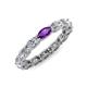 4 - Madison 5x3 mm Oval Lab Grown Diamond and Amethyst Eternity Band 