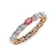 4 - Madison 5x3 mm Oval Lab Grown Diamond and Pink Tourmaline Eternity Band 